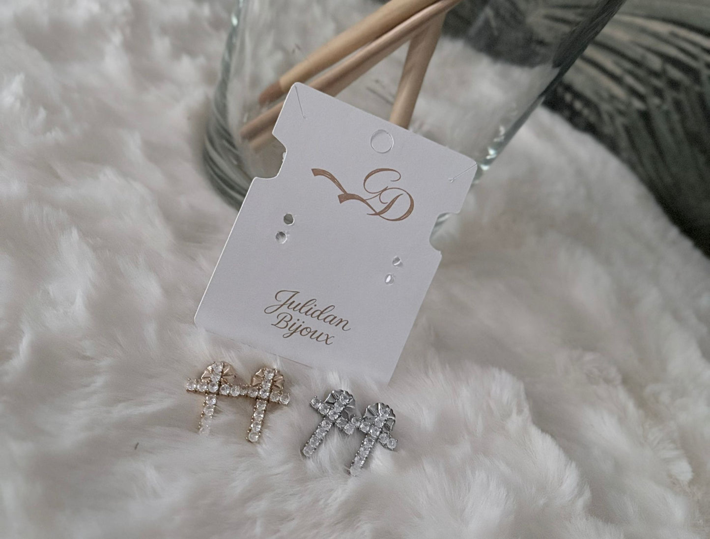 Orecchini croce con strass