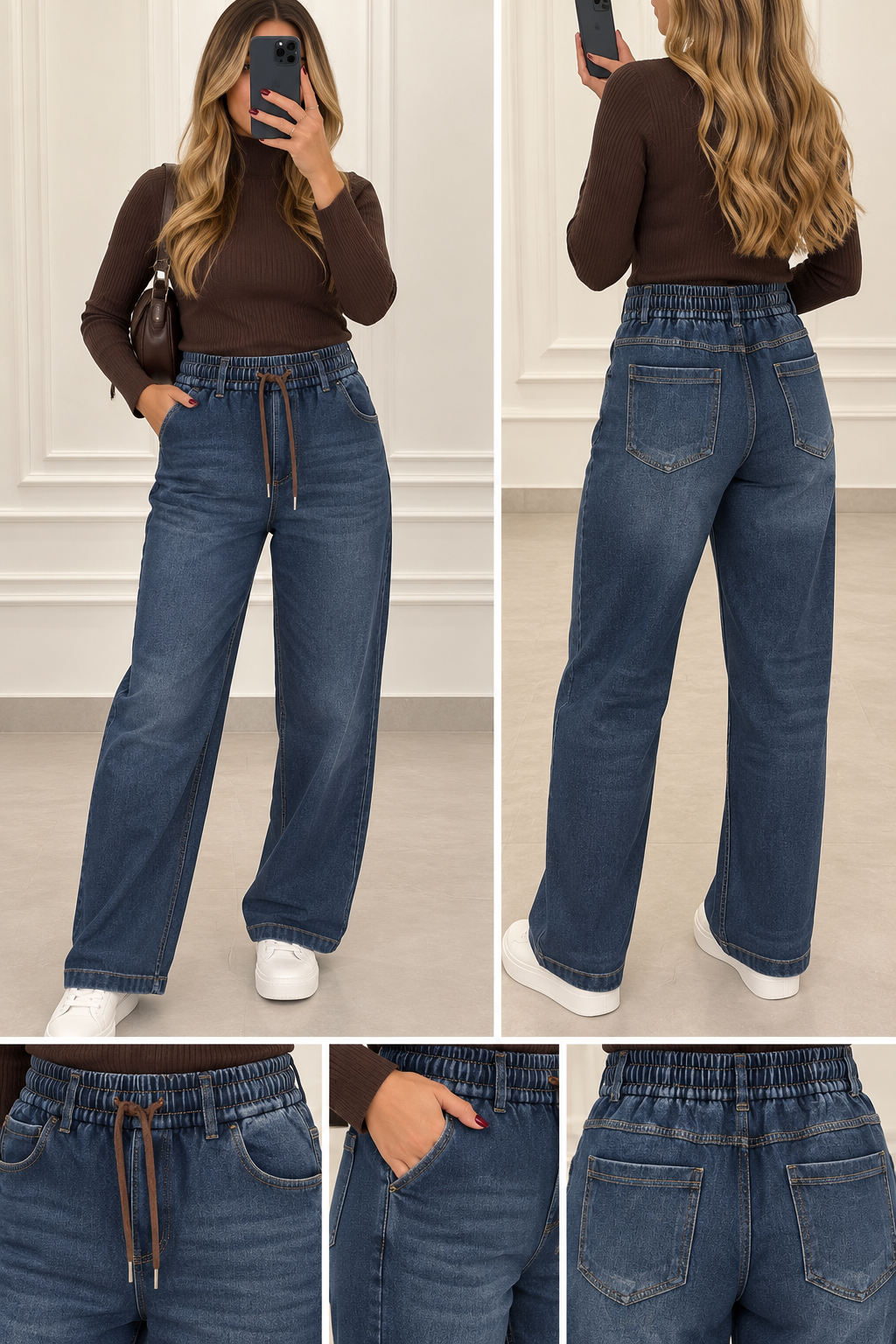 Panta-jeans con elastico e laccetto art.SJ-230