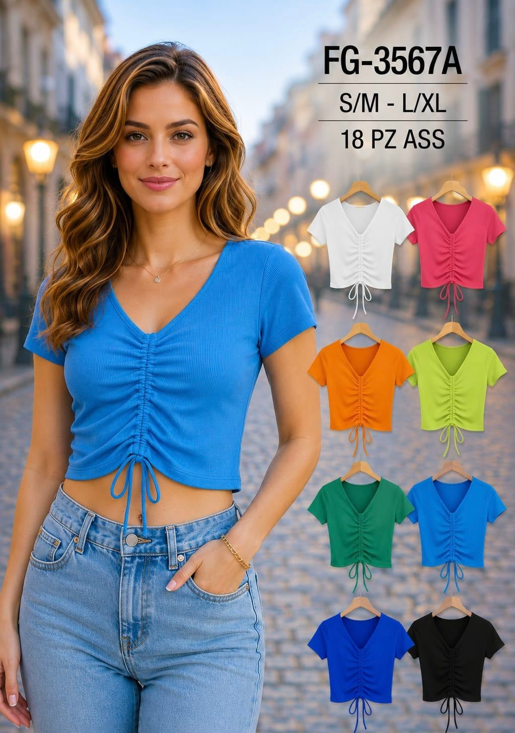 Maglia Crop con laccetto art- fg3567
