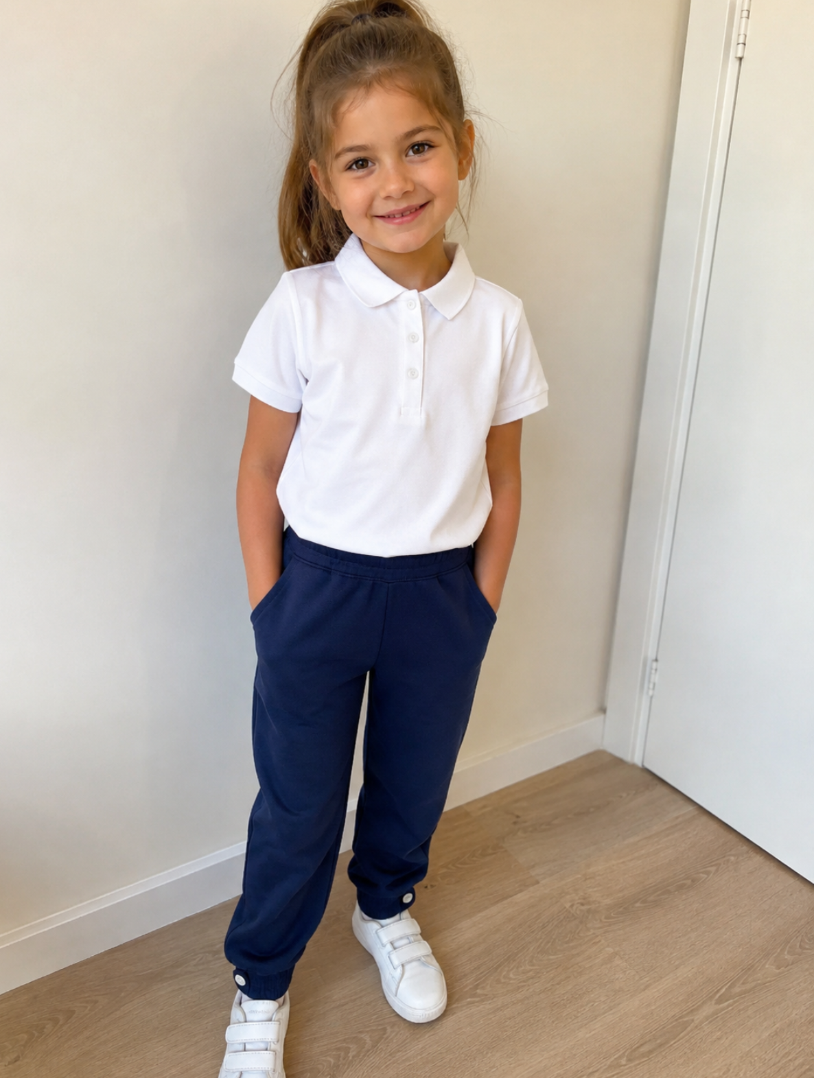 Polo scolastica bianca unisex art.JL-8236