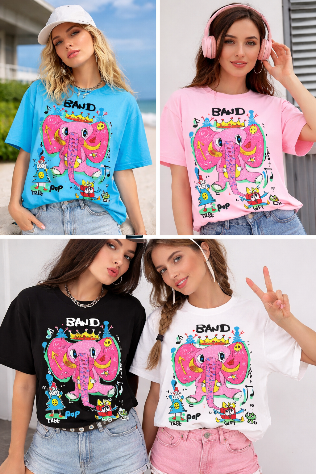 T-shirt elefante con strass art. 1127