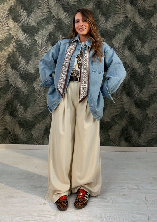 Giacca in jeans con foulard Art-8922