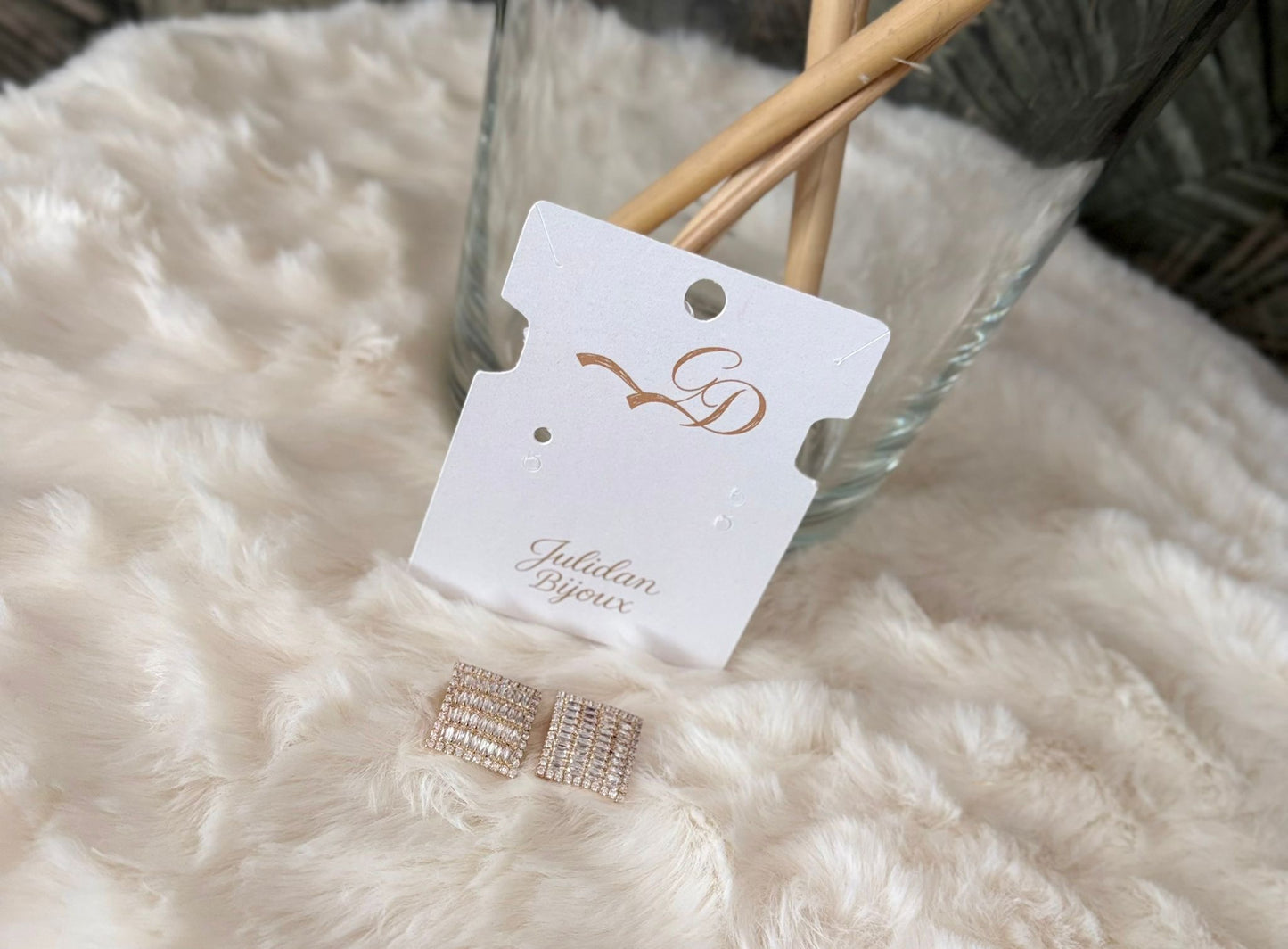 Orecchini clips con diamanti a taglio baguette