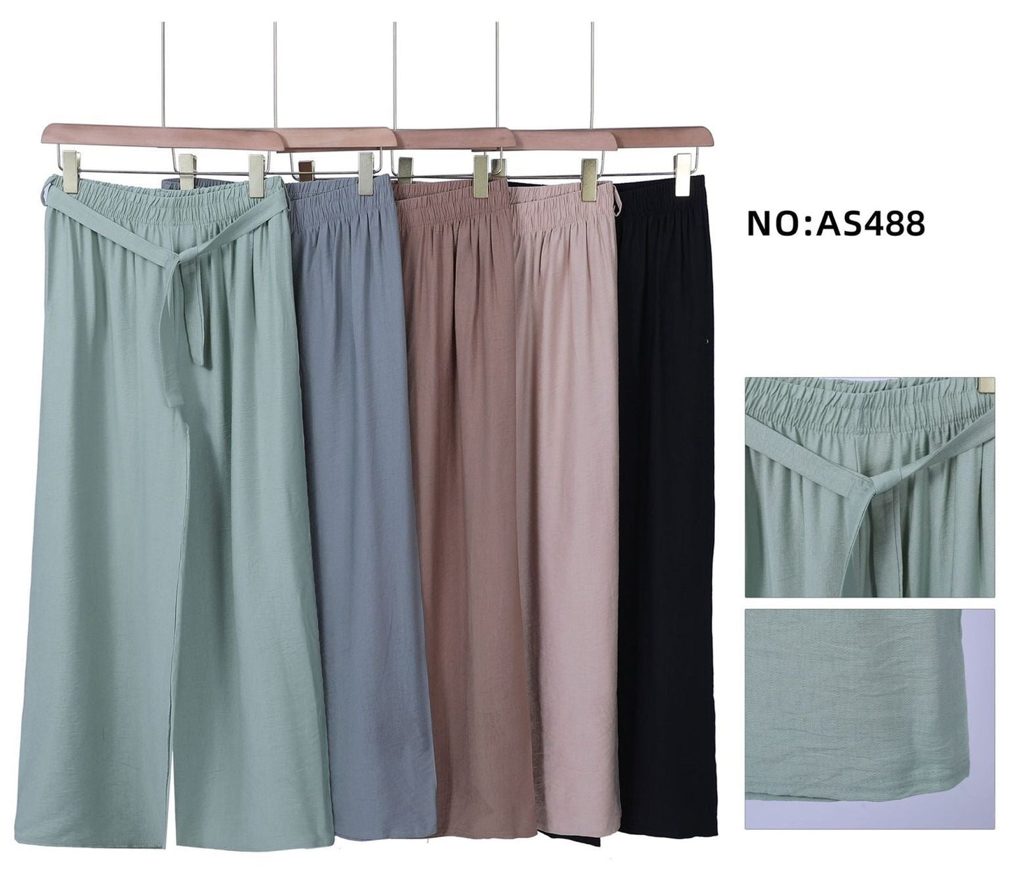 Pantalone tessuto fresco con fusciacca art.AS488