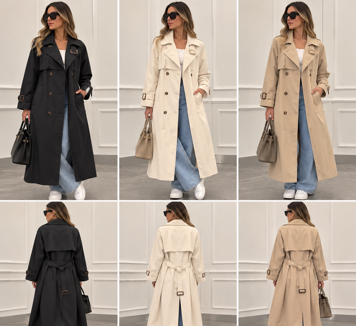 Trench lungo con cintura art.g22-33