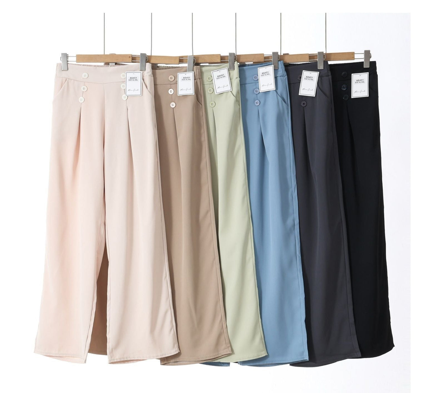 Pantalone palazzo con bottoncini art.AS451