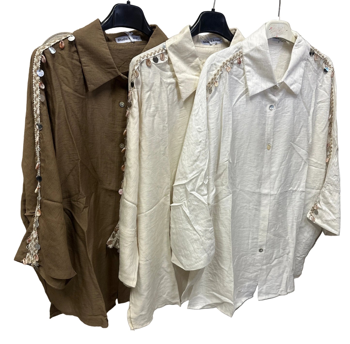 Camicia misto Lino con nappine art.3272