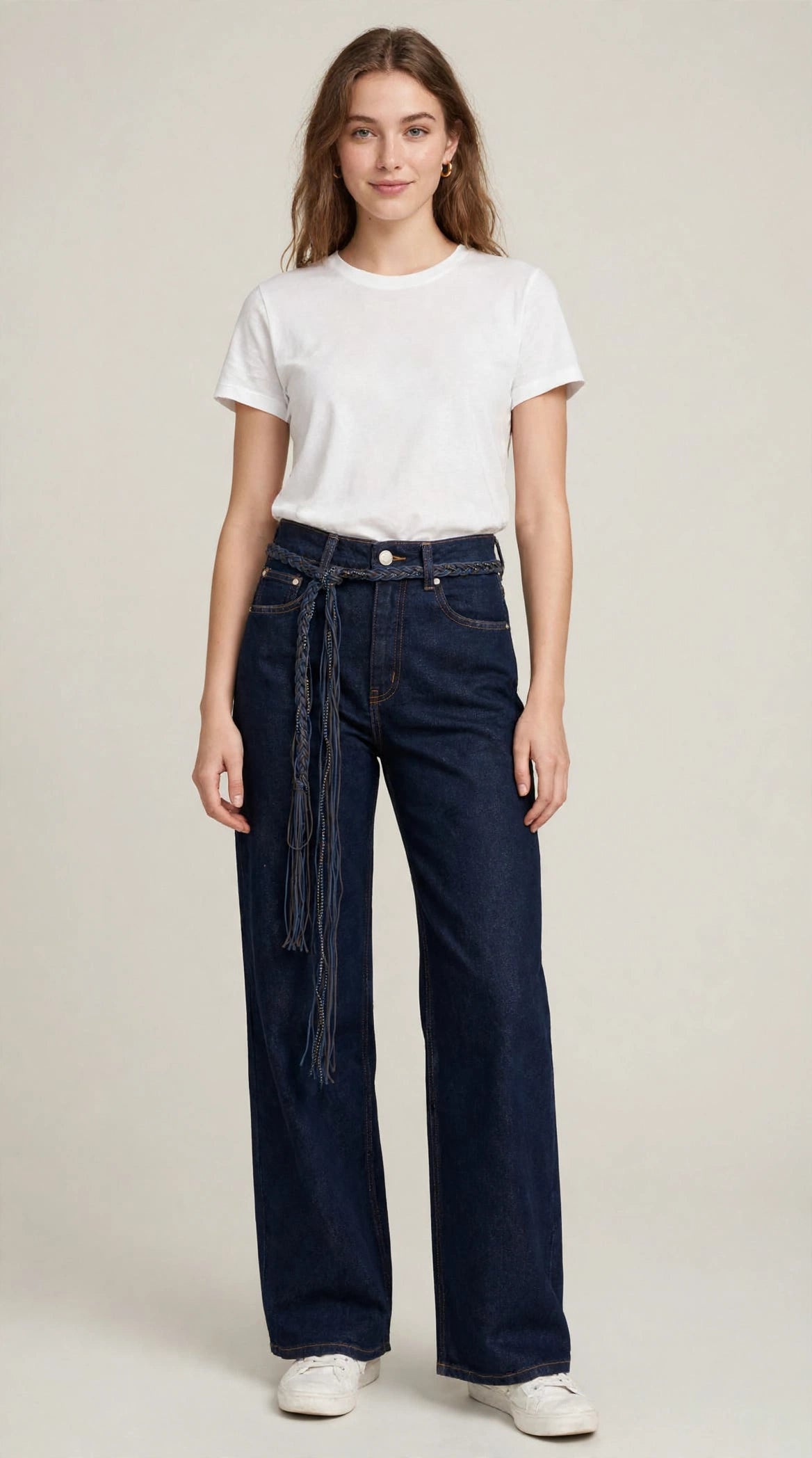 Jeans a palazzo con cinturino art- wy7825