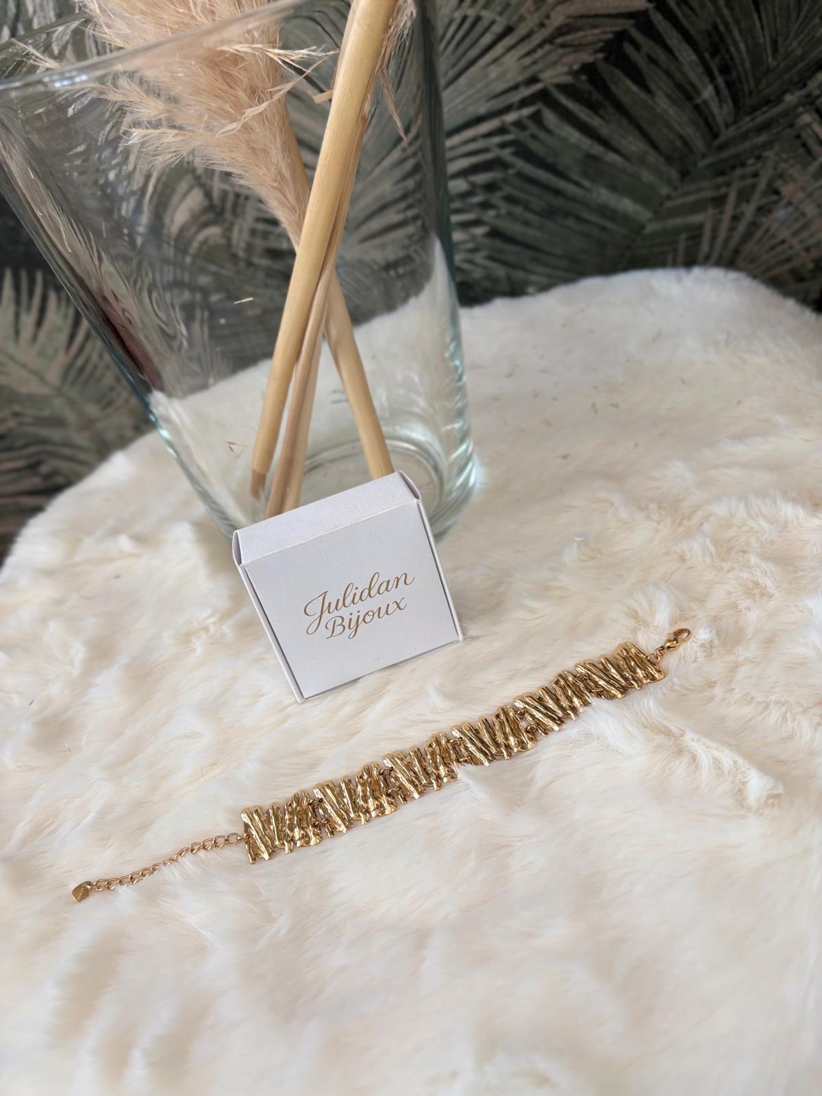 Bracciale in acciaio mod.S.Steel Jewelry con design a maglie texturizzate