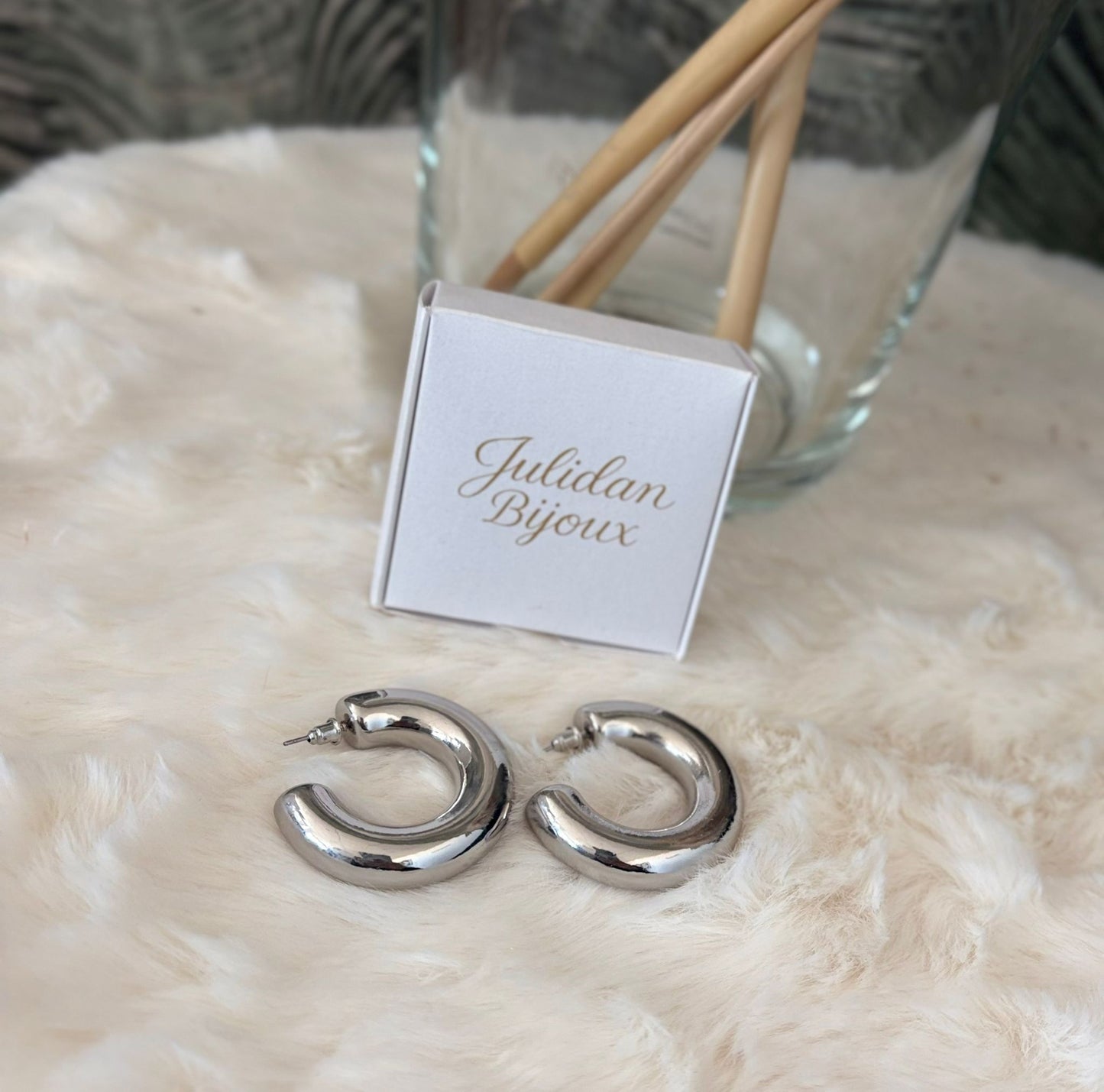 Orecchini celine in acciaio (misura grande)