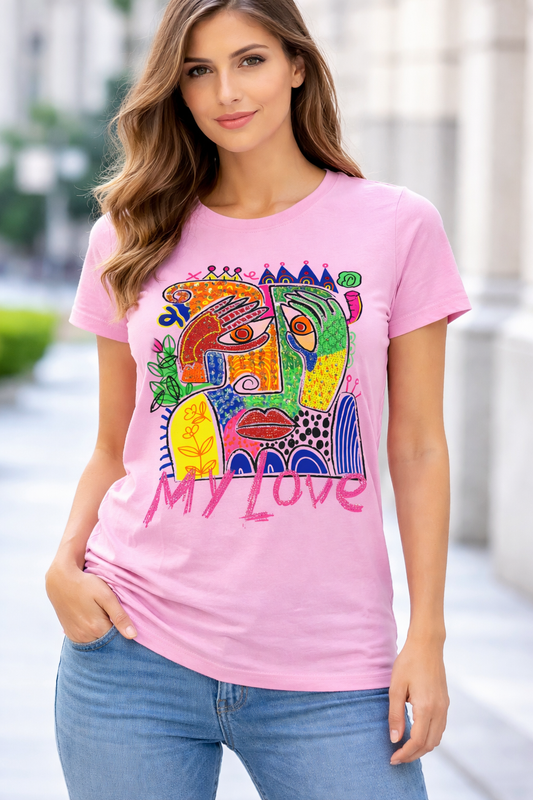 T-shirt my love e designer astratti art.1122