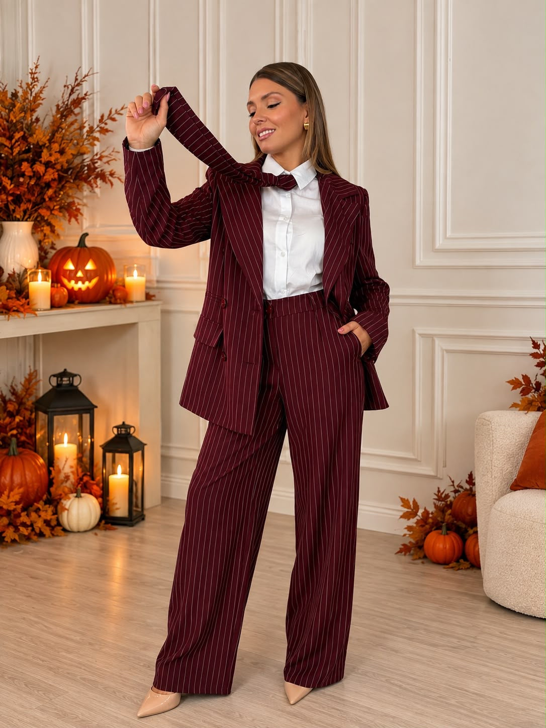 Tailleur gessato doppio petto
