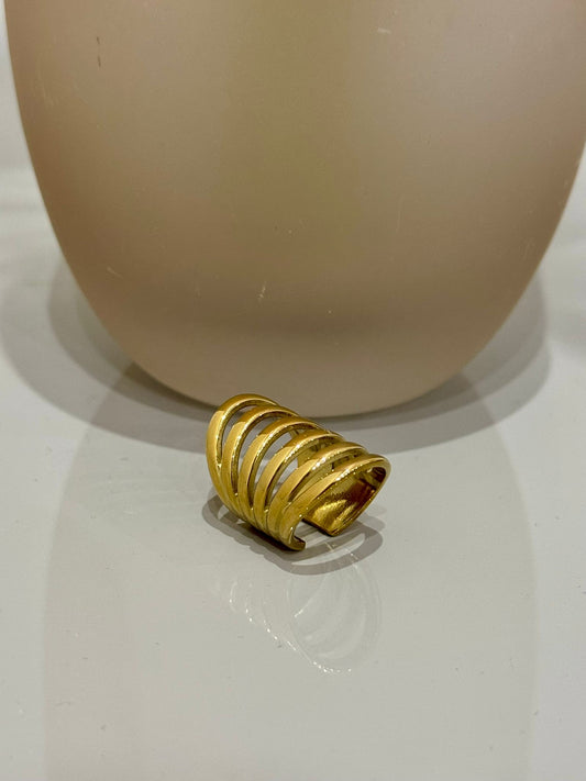 ear cuff mod.salvatore plata a fascia multilenee base oro