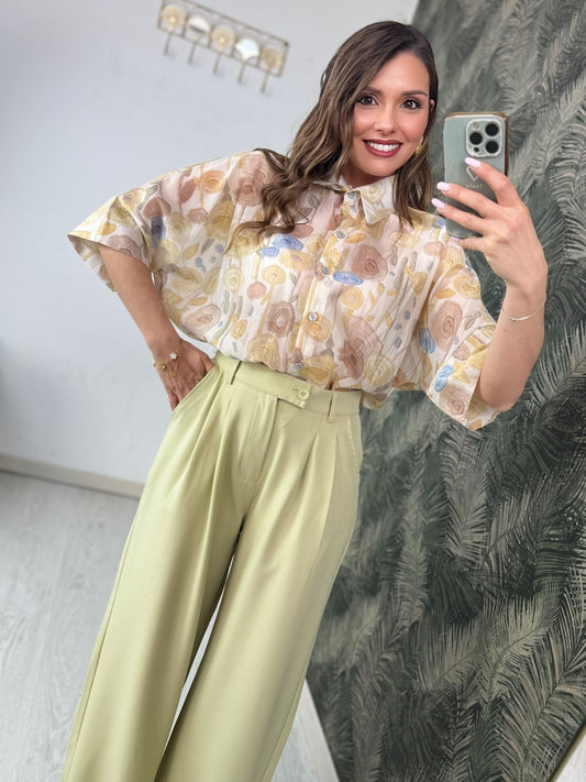 Pantalone con bottone laterale a palazzo art.XD1677