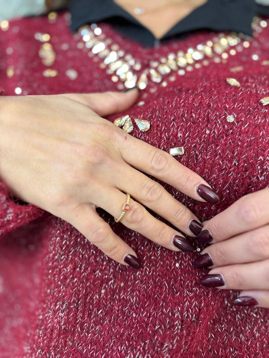 Anello cuoricino base oro