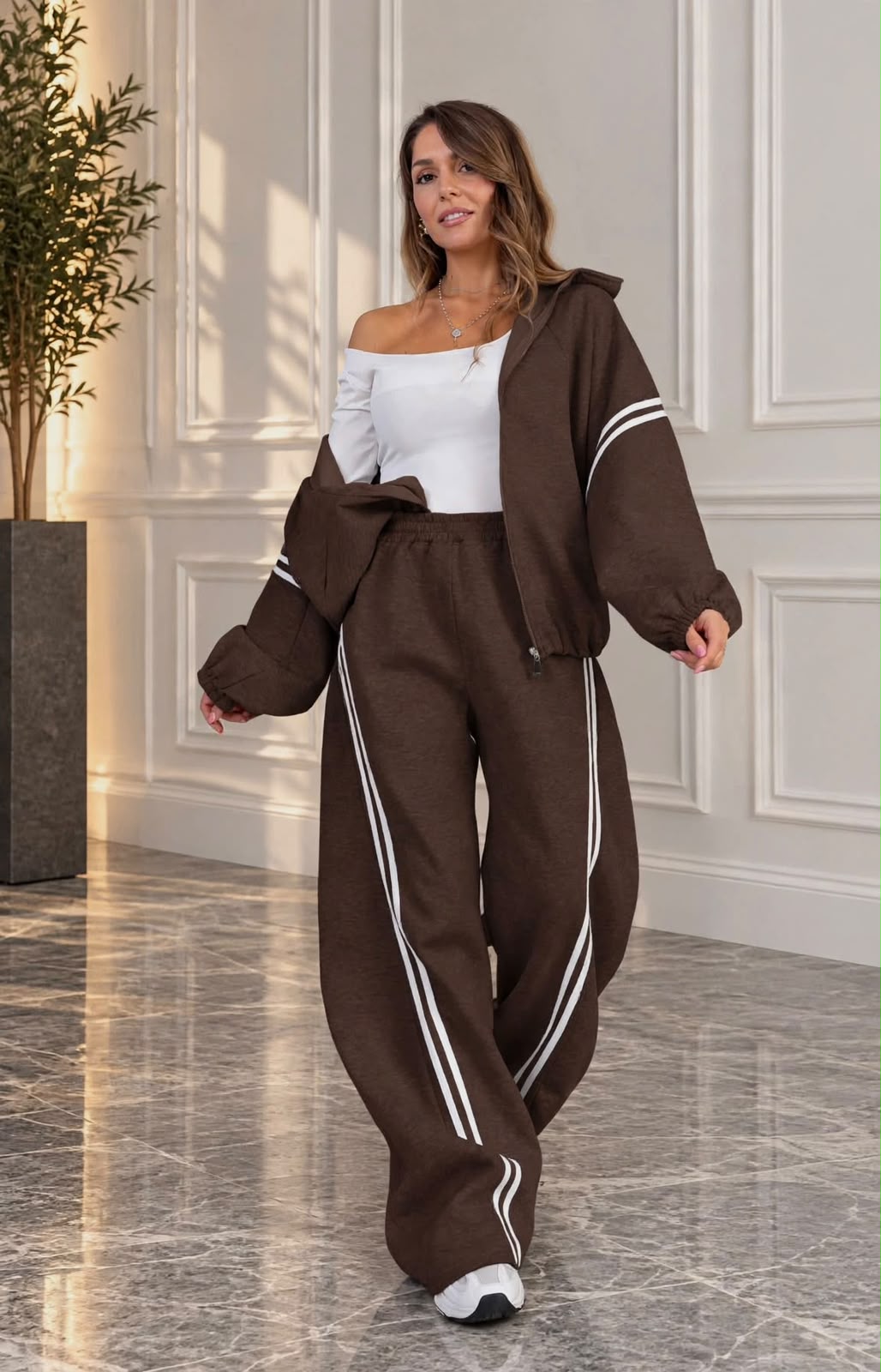 Coordset tuta oversize con doppia striscia