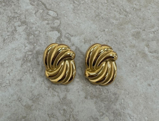 Orecchini  base oro effetto ondulato