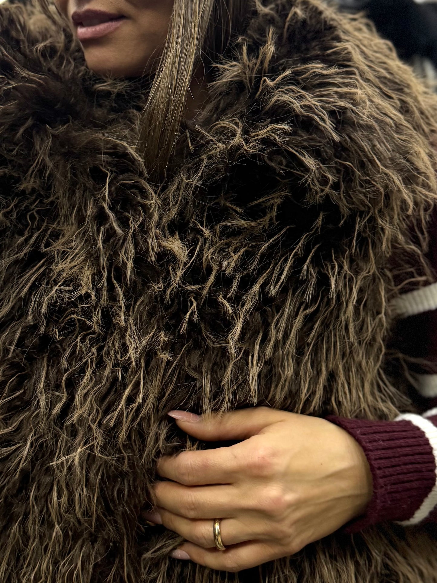 Pelliccia smanicato fluffy