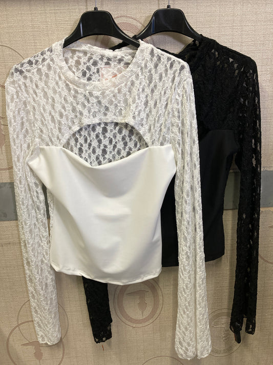 Maglia merletto con apertura sul seno (comoda)