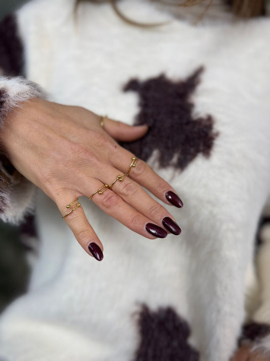 Set 5 anelli base oro