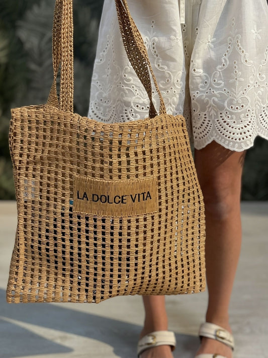 Borsa mare in paglia “la dolce vita”
