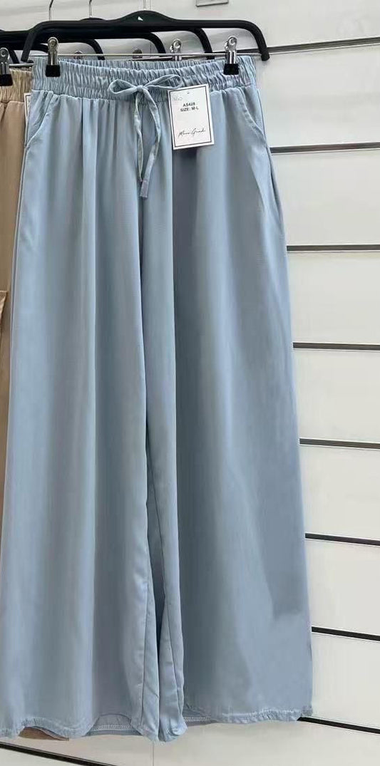 Pantalone tessuto fresco con laccetto art.AS428