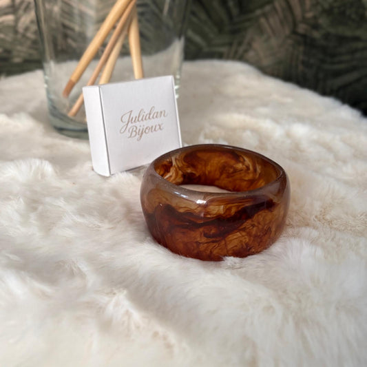 Bracciale in bachelite vintage con venature in marmo