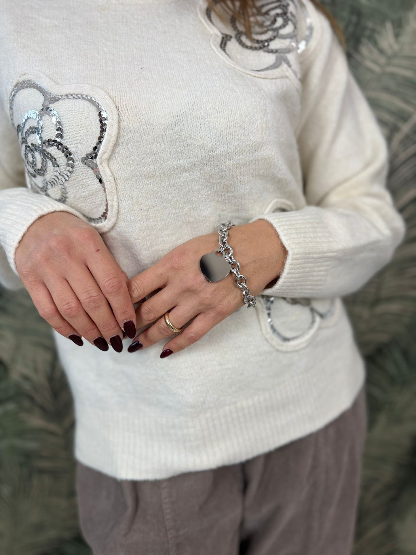 Bracciale cuore specchiato