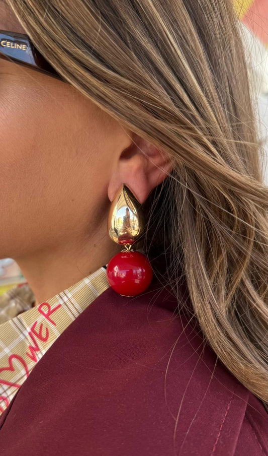 Orecchini pendenti con perle sferiche