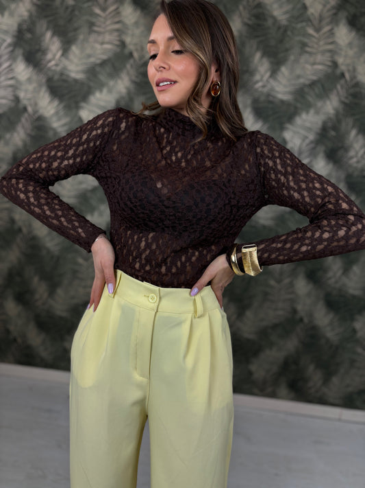 Maglia mezzo collo merletto