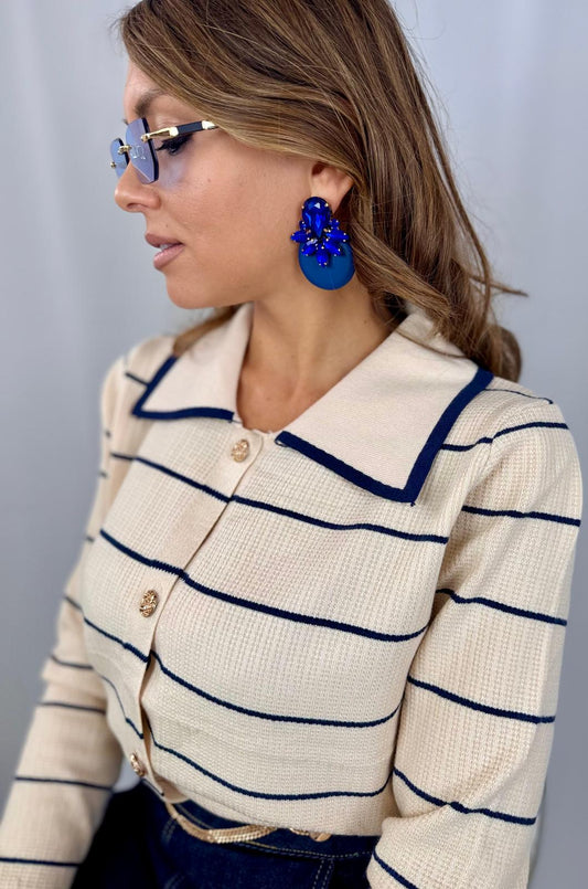 Orecchini pendente con pietre su base opaca