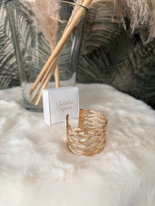 Bracciale a fascia intrecciato oro