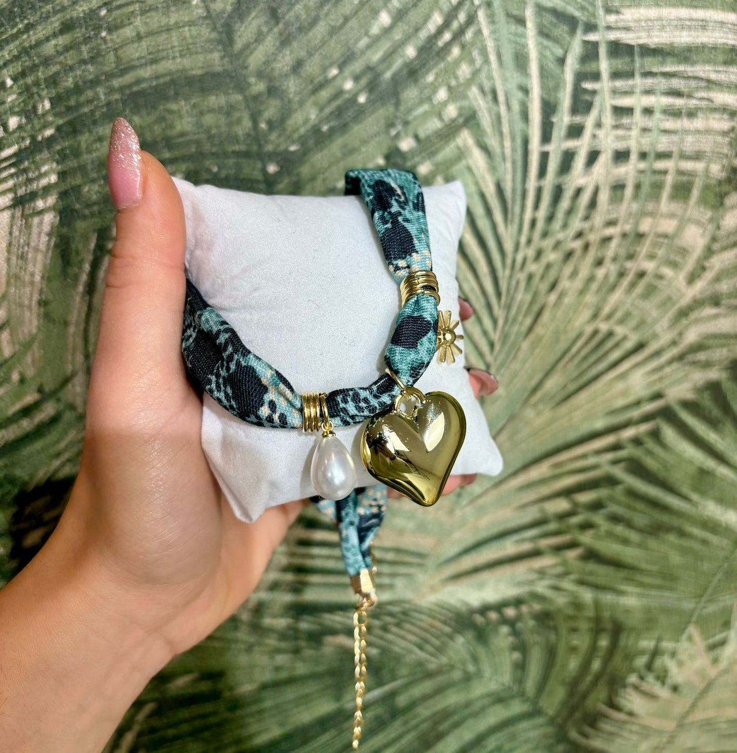 Collana foulard con cuore in acciaio promo