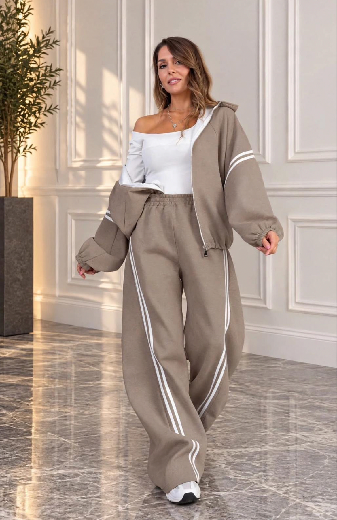 Coordset tuta oversize con doppia striscia