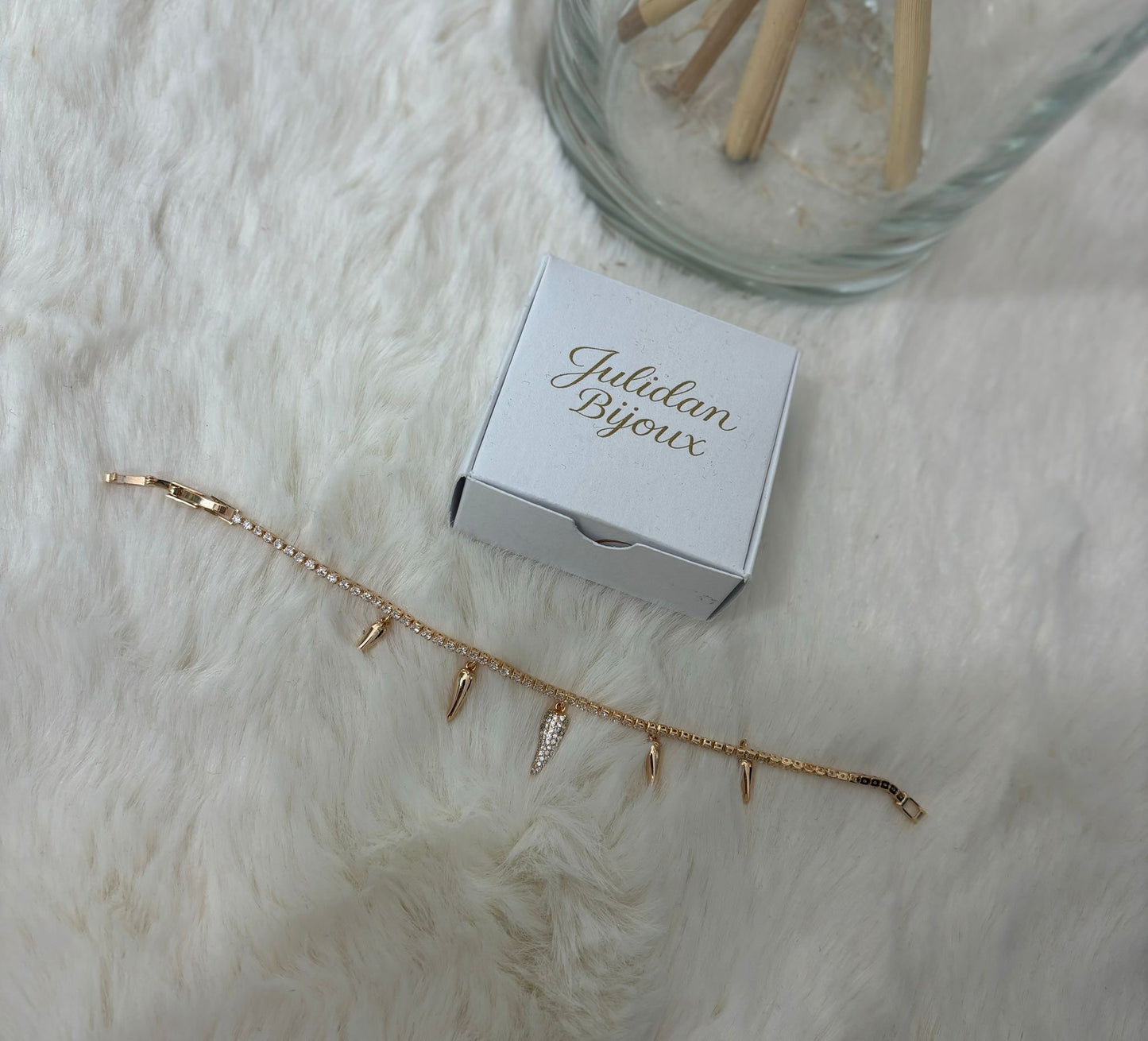 Bracciale corni con strass