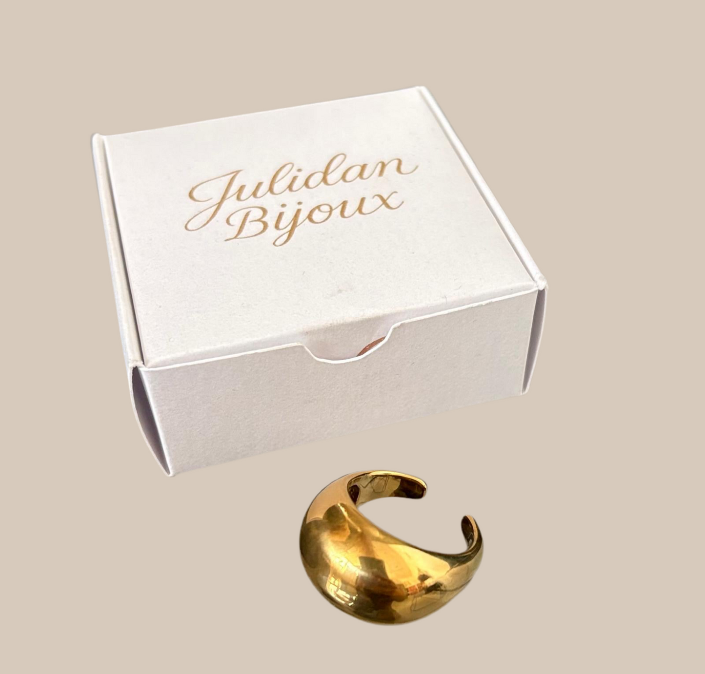 Anello bold in acciaio placcato oro