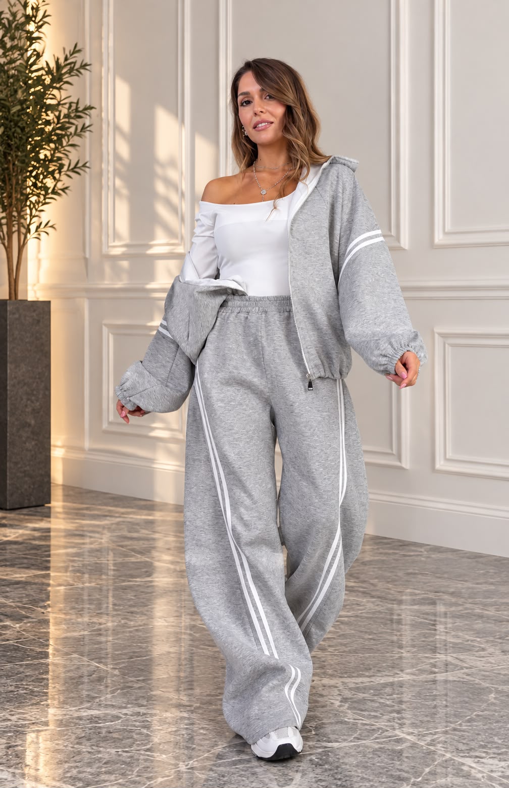 Coordset tuta oversize con doppia striscia