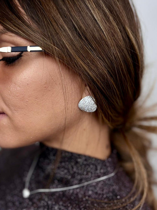 Orecchini clips con pietre e zirconi