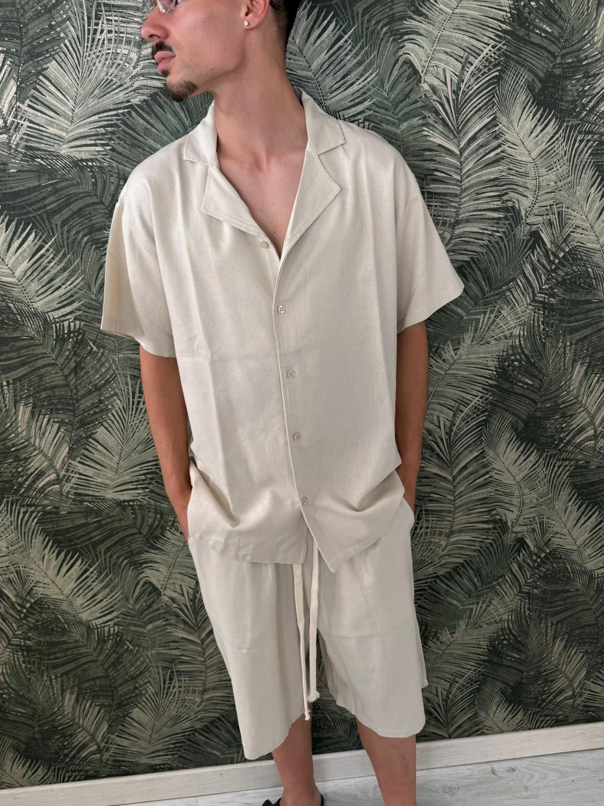 Coordset misto Lino Camicia+bermuda LSDP art.LG111