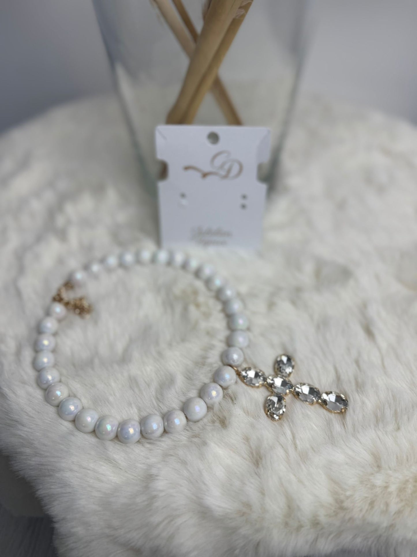 Collana croce con pietre