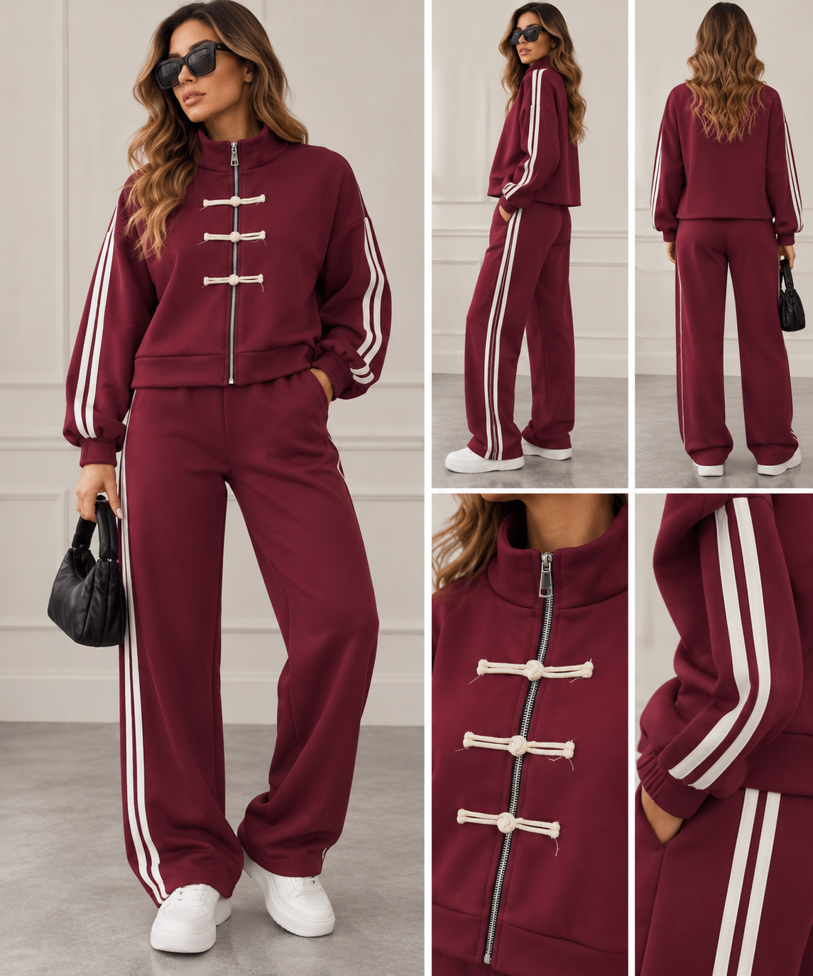 Coordset tuta crop mod.adidas con finti bottoncini