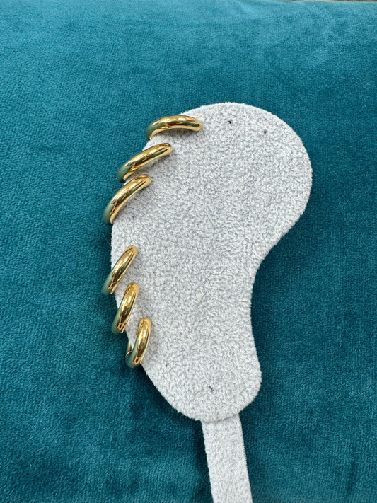 Set 3 paia di cerchietti in acciaio oro