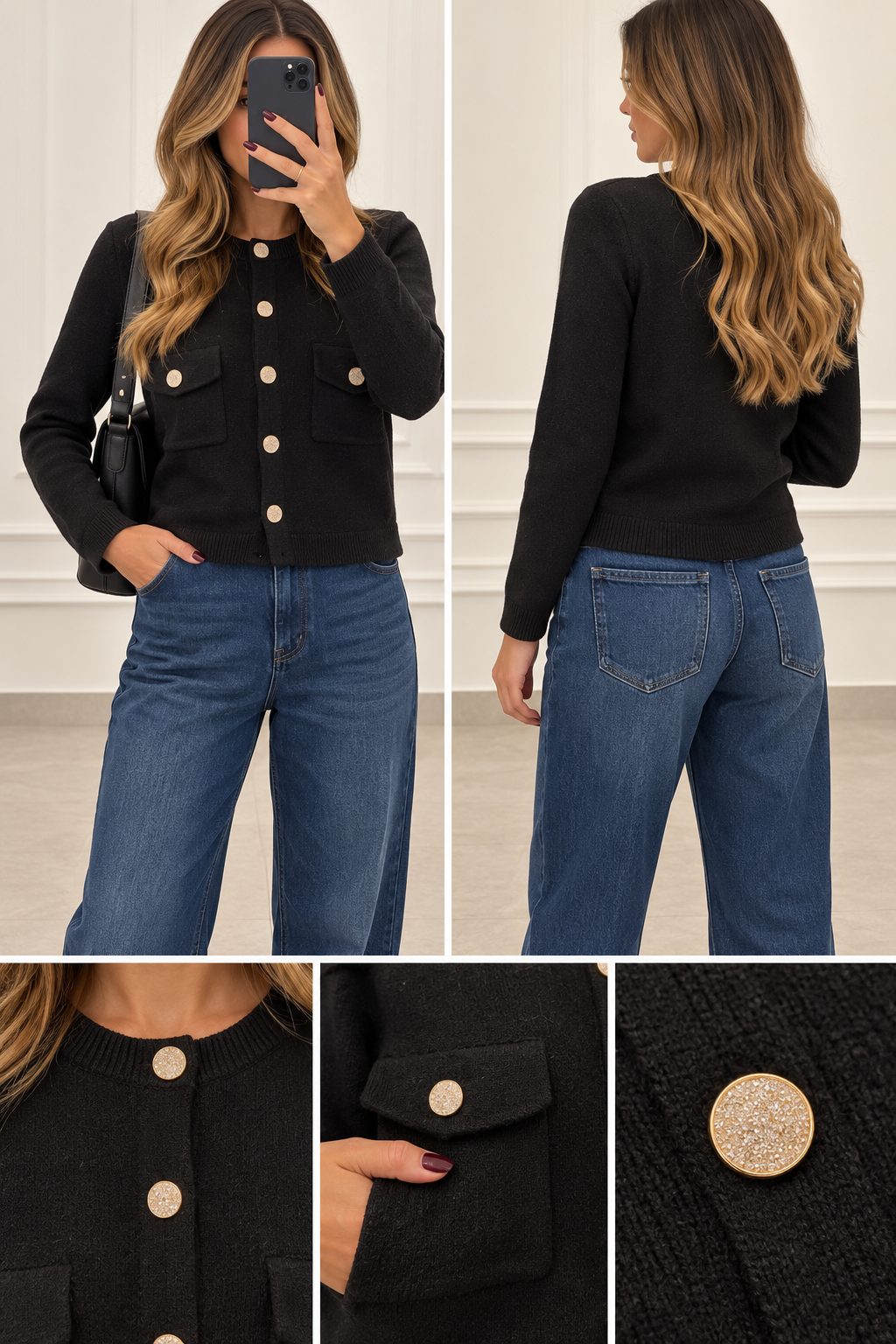 Cardigan con bottoni glitter art.J550