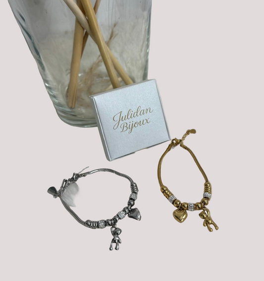 Bracciale mod.pandora con ciondoli