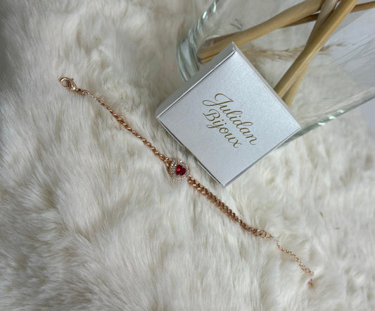 Bracciale cuore gioiello base oro rosa