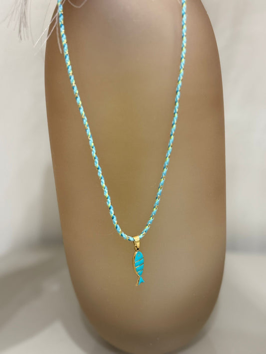 Collana mod.elle ferguson bondi con ciondolo a forma di pesce smaltato