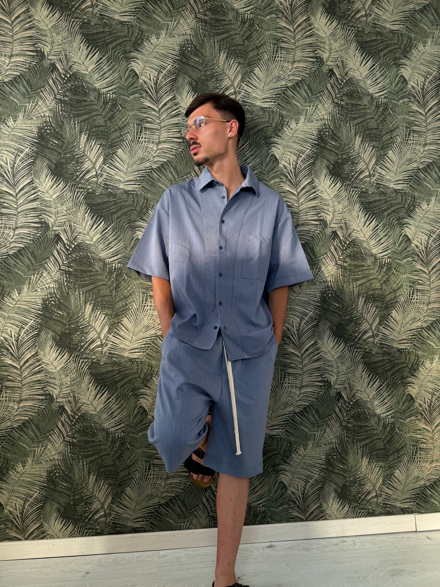 Coordset gessato Camicia+bermuda LSDP ART.w231