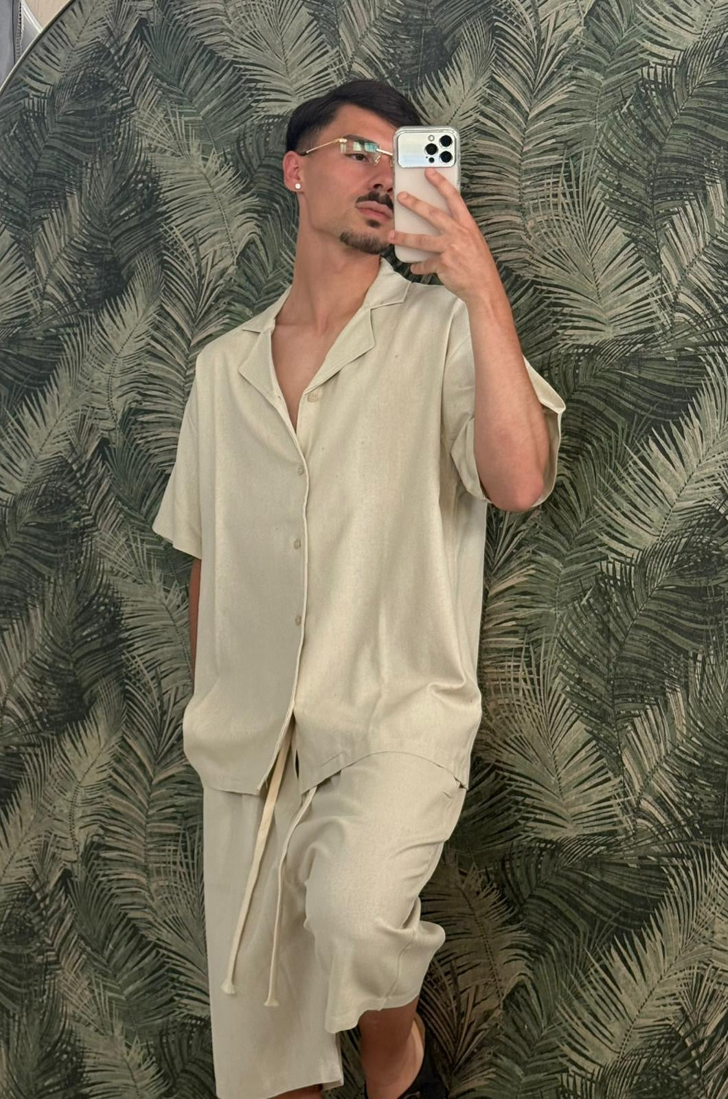 Coordset misto Lino Camicia+bermuda LSDP art.LG111