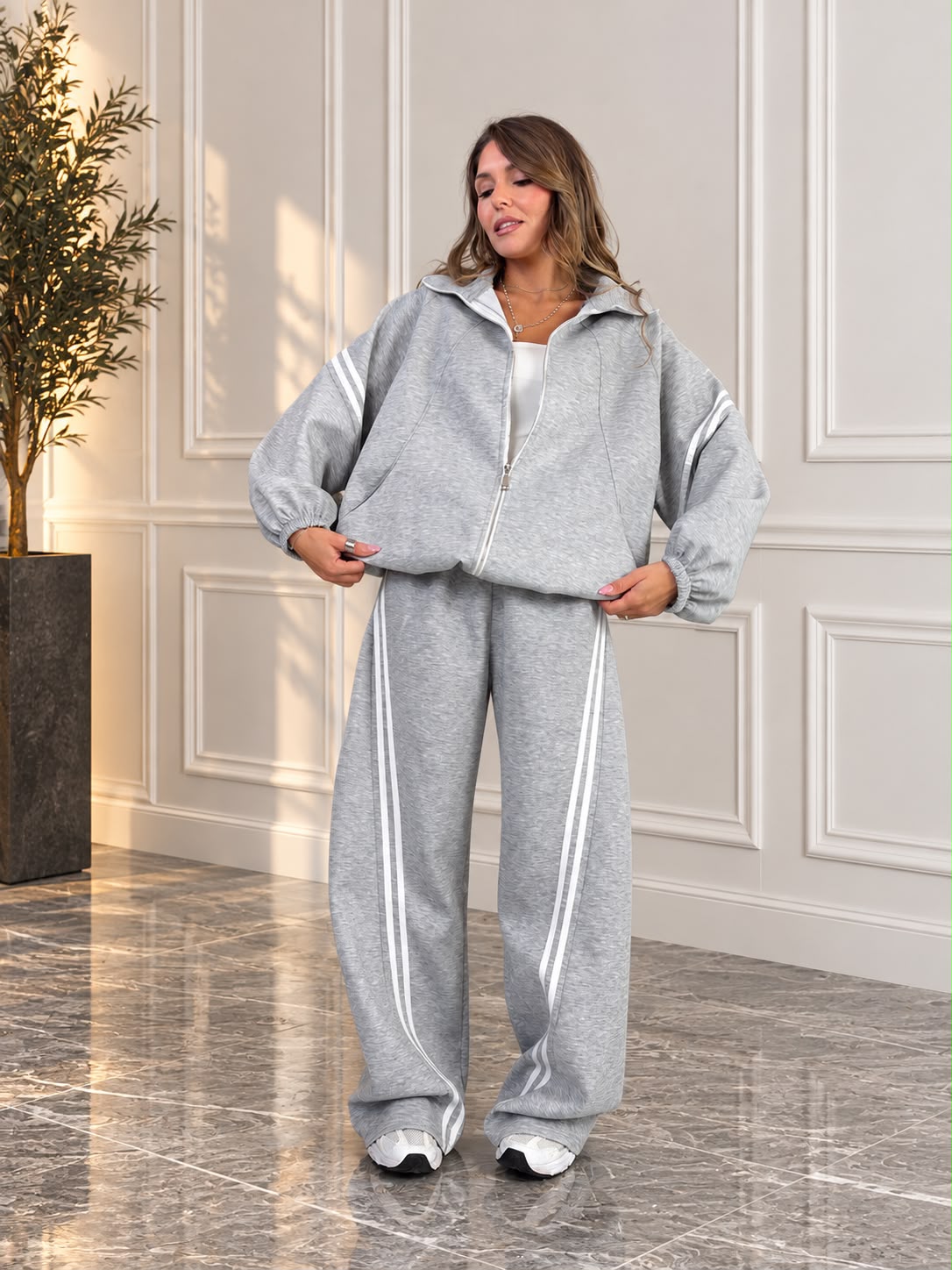 Coordset tuta oversize con doppia striscia