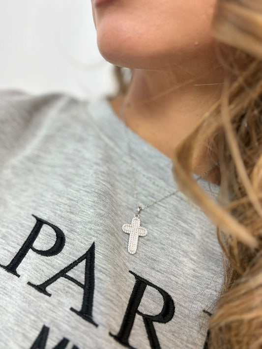 Collana croce con stras